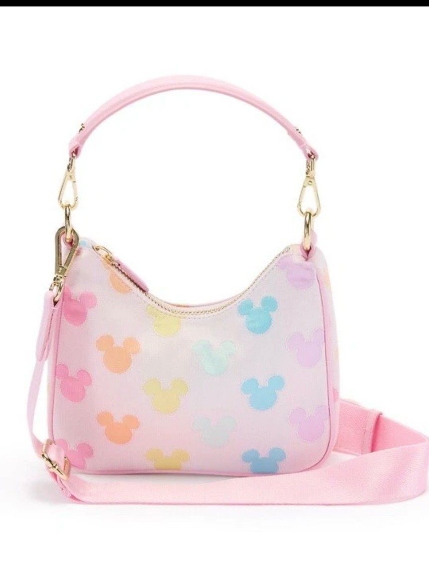 Disney Pastel Pink Mickey Print Shoulder Bag